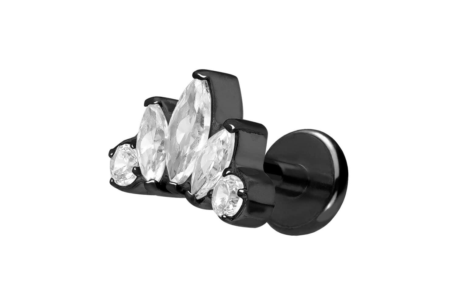 Titan Labret Piercing mit Push Fit LOTUSBLÜTE